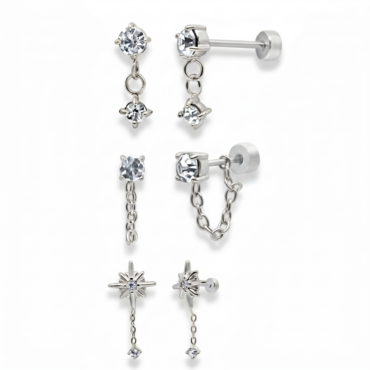 Meet Me At Midnight Flat Back 3-Piece Earring Set