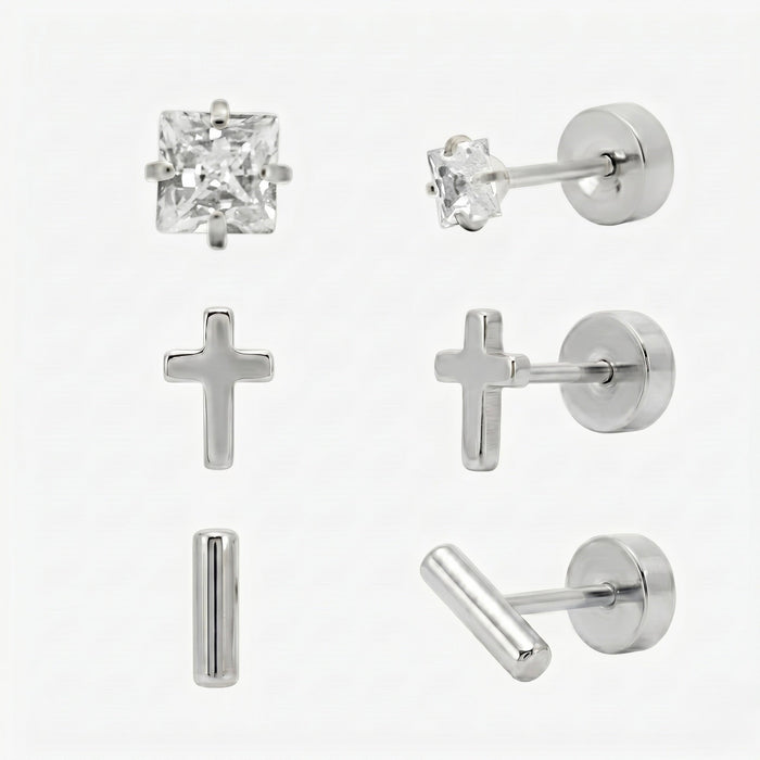 Simply Yours Flat Back 3 Piece Earring Set