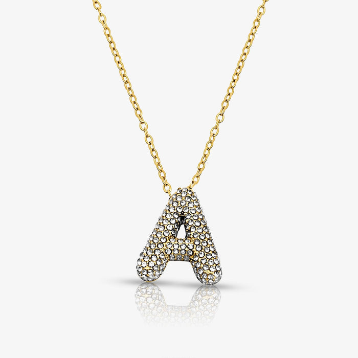 Pave Bubble Letter Necklace