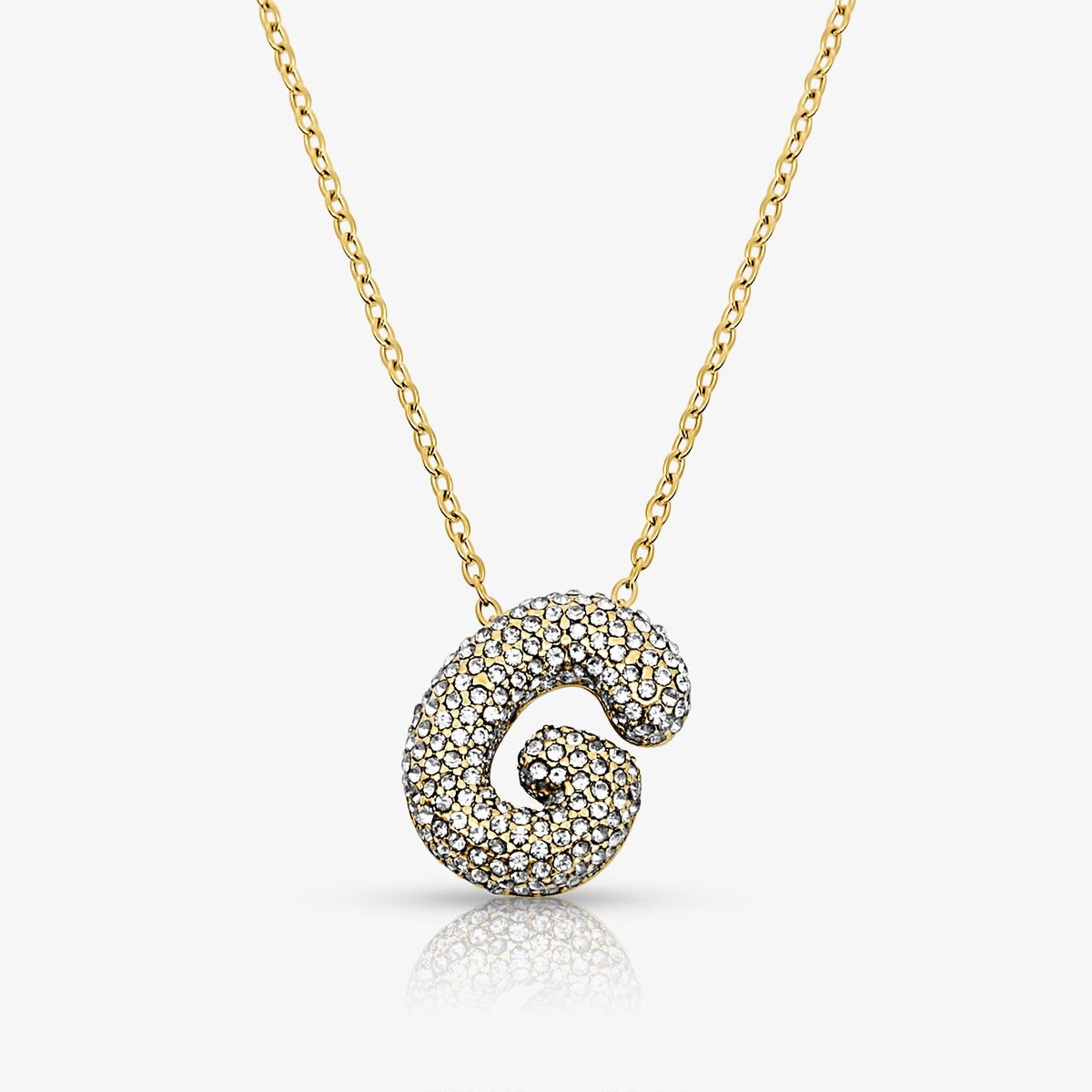 Pave Bubble Letter Necklace
