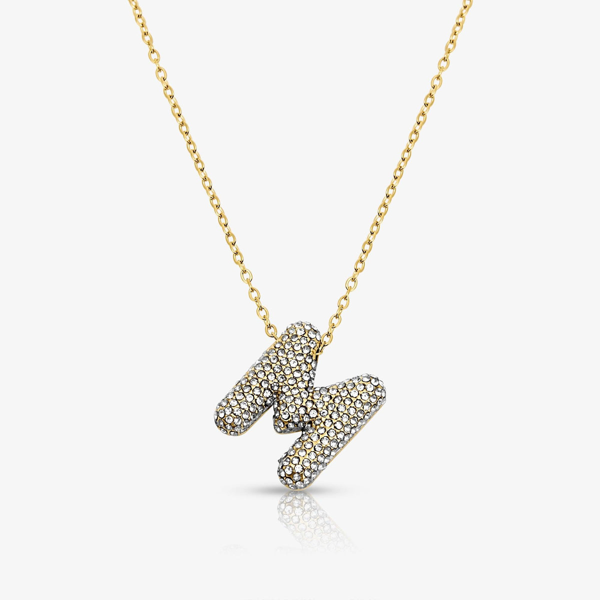 Pave Bubble Letter Necklace